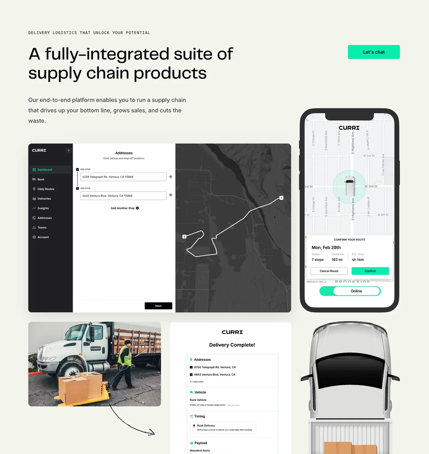 Curri's Product showcase