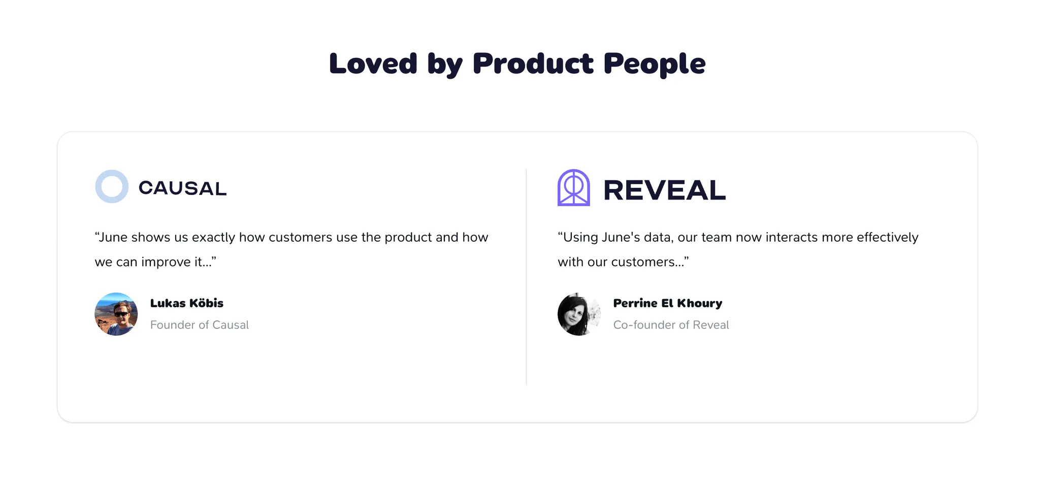 June's Testimonials with a Target Callout