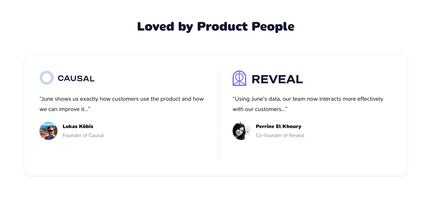 June's Testimonials with a Target Callout