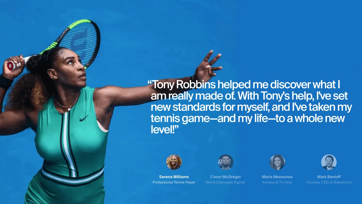 Tony Robbins' Testimonial Carousel