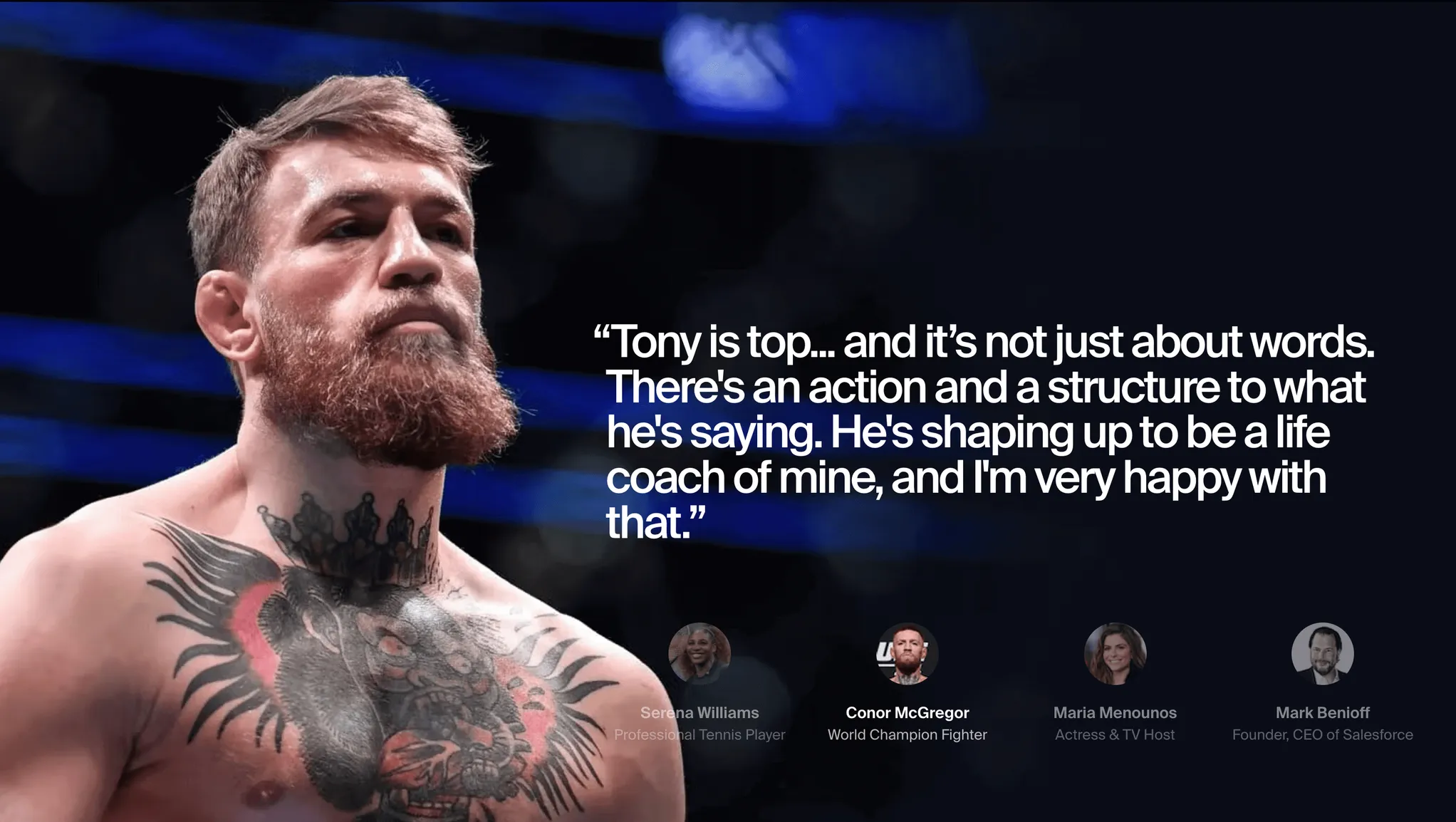 Tony Robbins' Testimonial Carousel